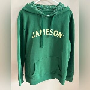 Jameson Irish Whiskey Hoodie Green Sweatshirt Men's Size M Thick Heavy Warm